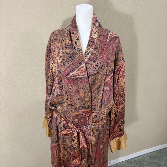 Vintage 1990s Victoria’s Secret Gold Label Silk Robe SZ M Lingerie Quiet luxury - Picture 2 of 10